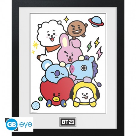 Bt21 Poster Enmarcado Characters Stack 30X40Cm
