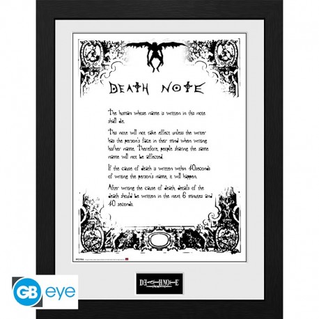Death Note Poster Enmarcado Death Note 30X40Cm