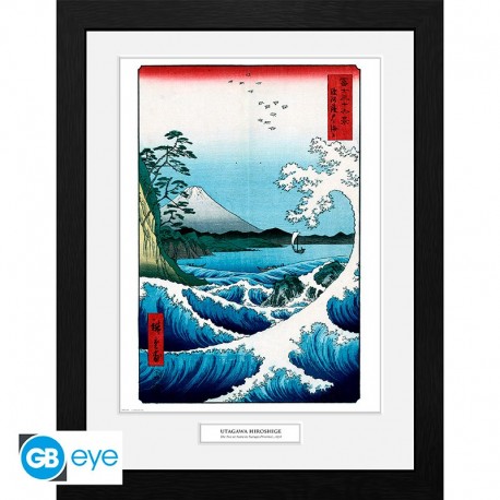 Hiroshige Poster Enmarcado The Sea At Satta 30X40Cm