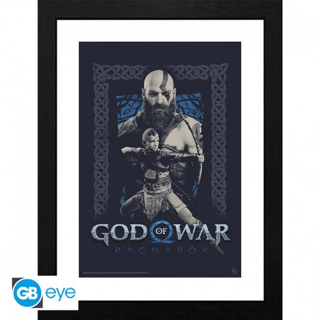 God Of War Poster Enmarcado Kratos And Atreus 30X40Cm