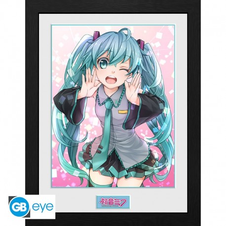 Hatsune Miku Poster Enmarcado Wink 30X40Cm