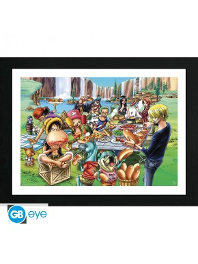 One Piece Poster Enmarcado Hot Dog Party 30X40Cm  