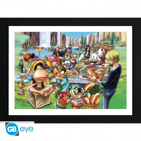 One Piece Poster Enmarcado Hot Dog Party 30X40Cm  