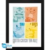 Pokemon Poster Enmarcado Pikachu & Kanto Starters 30X40Cm