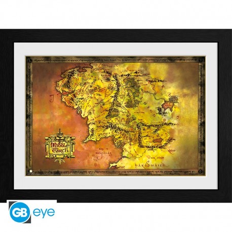 Poster Enmarcado Tierra Media 30X40Cm El Señor De Los Anillos
