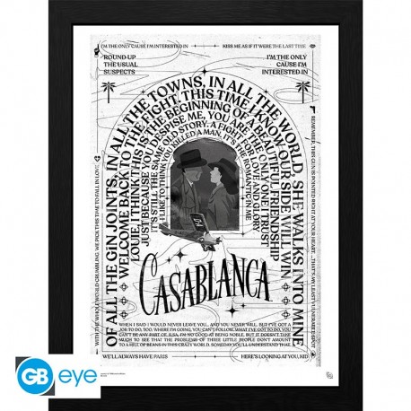 Casablanca Poster Enmarcado Warner 100Th 30X40Cm