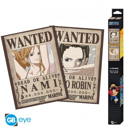 One Piece Set 2 Posters Chibi 52X38 Nami & Robin