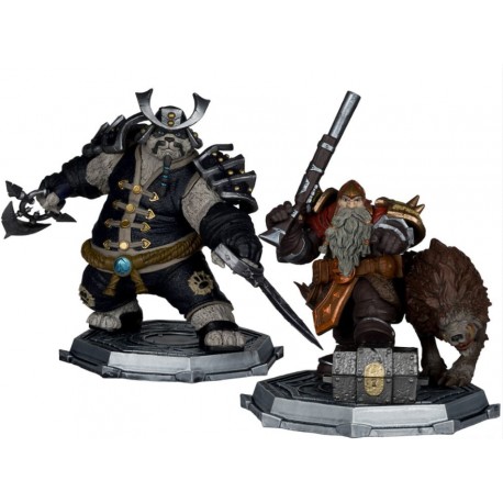 World of Warcraft Pack de 2 Estatuas PVC 1/12 Dwarf Hunter: Beast Master & Pandaren: Monk (Gold Label) 15 cm