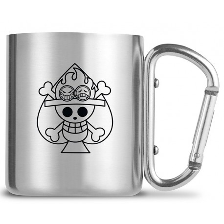 One Piece Taza Mosquetón Ace & Skull