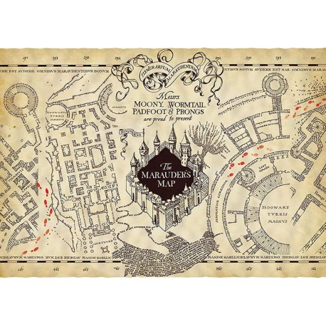 Harry Potter Póster En Pergamino Mapa Del Merodeador