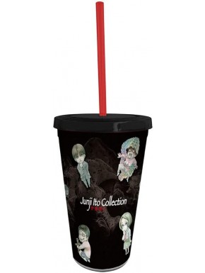 Junji Ito Vaso De Viaje Con Pajita 470Ml Chibi Art 