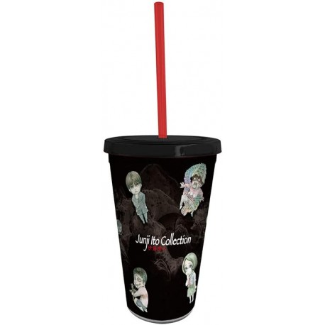 Junji Ito Vaso De Viaje Con Pajita 470Ml Chibi Art 