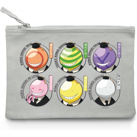 Assassination Classroom Cosmetic Estuche Koro Heads Grey