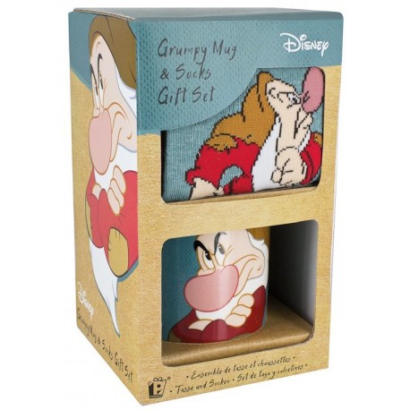 Pack Gift Socks + Cup Dwarf Grumpy snow White Disney