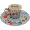 Juego De Taza Y Plato Con Espejo Friends Pattern