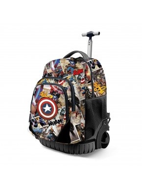 Marvel Capitán América Comic Mochila Trolley GTS FAN, Multicolor