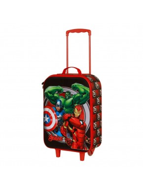 Marvel Los Vengadores Almighty Maleta Trolley Soft 3D, Rojo