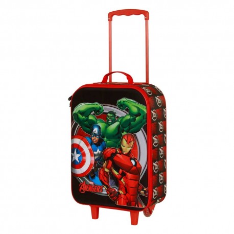 Marvel Los Vengadores Almighty Maleta Trolley Soft 3D, Rojo