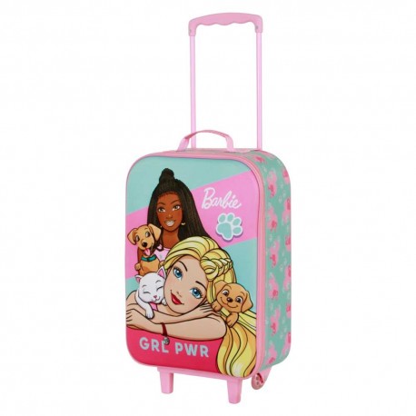 Barbie Pets Maleta Trolley Soft 3D, Rosa