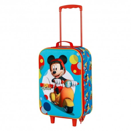 Disney Mickey Mouse Scooter Maleta Trolley Soft 3D, Azul