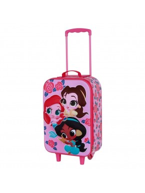 Disney Princesas Flowers Maleta Trolley Soft 3D, Rosa