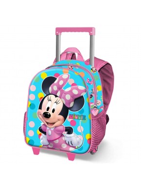 Disney Minnie Mouse Fancy Mochila 3D con Ruedas Pequeña, Azul