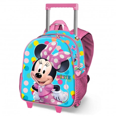 Disney Minnie Mouse Fancy Mochila 3D con Ruedas Pequeña, Azul