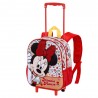 Disney Minnie Mouse Mochila Pequena com Rodas 3D Florido, Vermelho