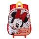 Disney Minnie Mouse Flowered Mochila 3D con Ruedas Pequeña, Rojo
