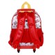 Disney Minnie Mouse Flowered Mochila 3D con Ruedas Pequeña, Rojo