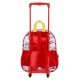 Disney Minnie Mouse Flowered Mochila 3D con Ruedas Pequeña, Rojo
