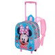 Disney Minnie Mouse Happiness Mochila 3D con Ruedas Pequeña, Azul