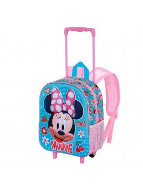 Disney Minnie Mouse Happiness Mochila 3D con Ruedas Pequeña, Azul