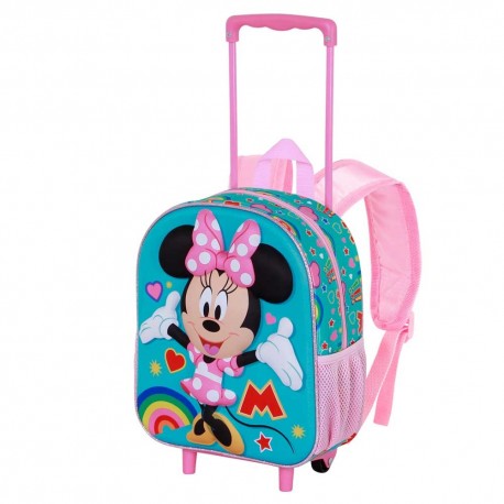 Disney Minnie Mouse Greet Mochila 3D con Ruedas Pequeña, Turquesa