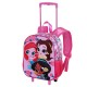 Disney Princesas Flowers Mochila 3D con Ruedas Pequeña, Rosa