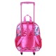 Disney Princesas Flowers Mochila 3D con Ruedas Pequeña, Rosa