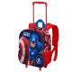 Marvel Capitán América Patriot Mochila 3D con Ruedas Pequeña, Multicolor