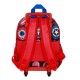 Marvel Capitán América Patriot Mochila 3D con Ruedas Pequeña, Multicolor