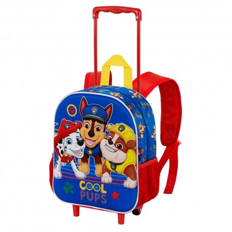 Paw Patrol La Patrulla Canina Cool Mochila 3D con Ruedas Pequeña, Azul