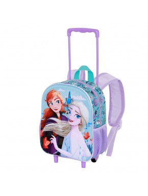 Disney Frozen 2 Spring Mochila 3D con Ruedas Pequeña, Azul