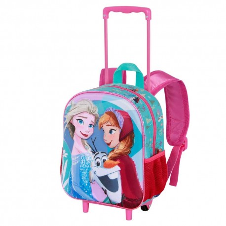 Disney Frozen 2 Family Mochila 3D con Ruedas Pequeña, Azul