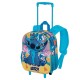 Mochila 3D com rodas Lilo e Stitch turquesa infantil