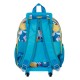 Mochila 3D com rodas Lilo e Stitch turquesa infantil
