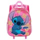 Disney Lilo y Stitch Cute Mochila 3D con Ruedas Pequeña, Rosa