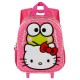 Sanrio Hello Kitty Funny Mochila 3D con Ruedas Pequeña, Rosa