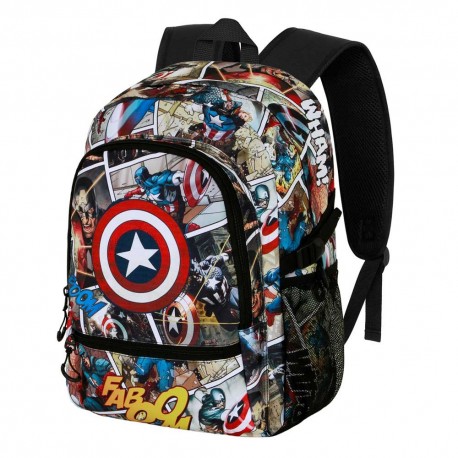 Marvel Capitán América Comic Mochila Fight FAN 2.2, Multicolor