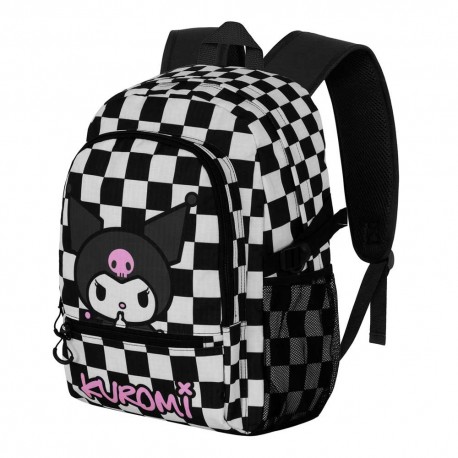 Sanrio Kuromi B and W Mochila Fight FAN 2.2, Negro