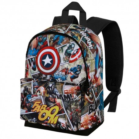 Marvel Capitán América Comic Mochila Pequeña HS FAN, Multicolor