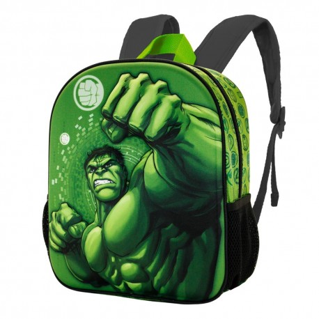 Marvel Hulk Fist Mochila 3D Pequeña, Verde