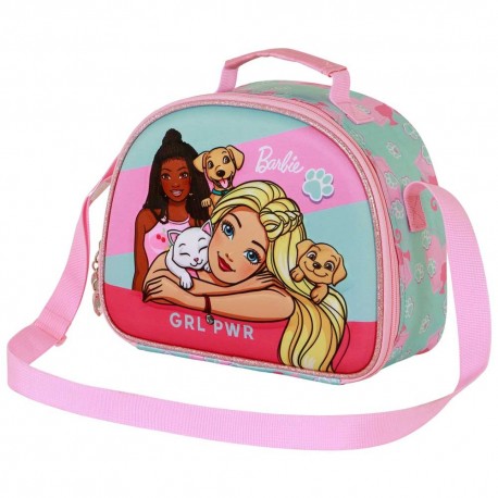 Barbie Pets Bolsa Portamerienda 3D, Rosa